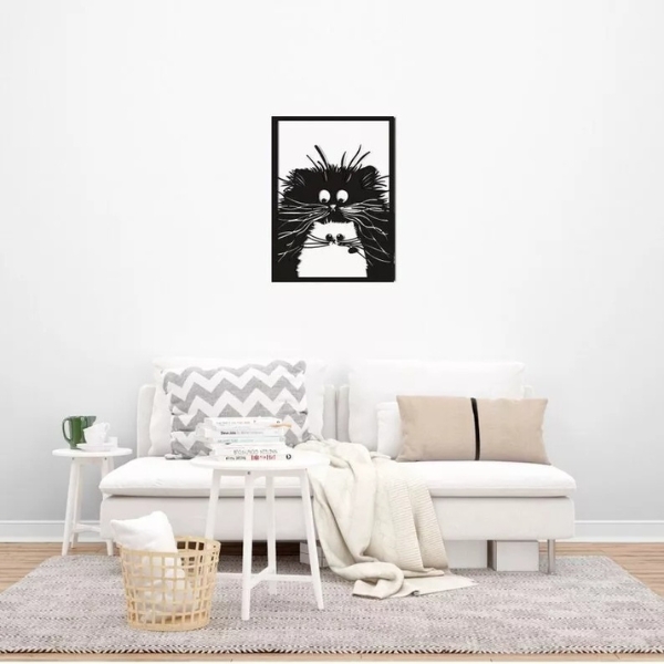 Cat-Inspired Metal Wall Art Set 3 Pieces