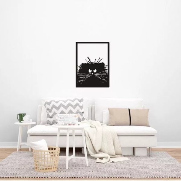 Set of 3 Nordic Cat Metal Wall Art, Cat-Themed Office Decor