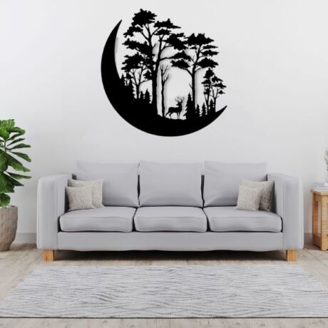 Crescent Moon and Deer Wall Decor