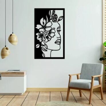 Floral Face Art - Metal Wall Art
