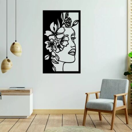 Floral Face Art - Metal Wall Art