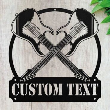 Custom Metal Electric Guitar Sign - Personalized Guitarist Wall Art Decor