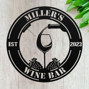 Custom Wine Bar Metal Sign For Home Decor - Personalized Wine Lover Gifts