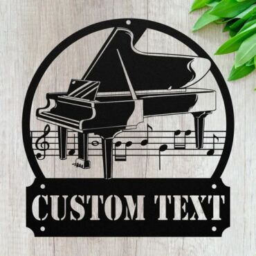 Personalized Piano Metal Wall Art, Custom Pianist Sign Room Decor