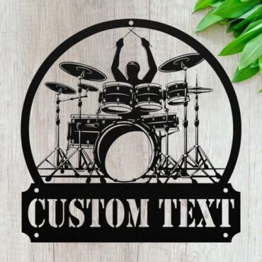 Personalized Drummer Sign - Custom Drum Metal Wall Art Decor