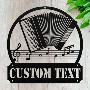 Custom Metal Accordion Sign - Personalized Accordionist Wall Art