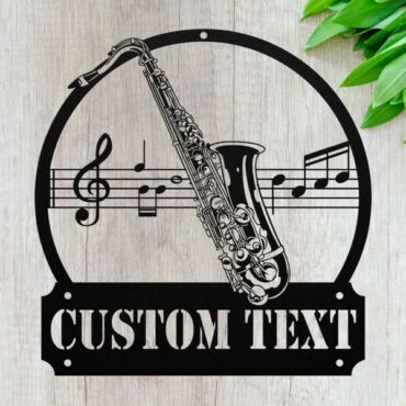 Personalized Saxophone Metal Wall Art, Custom Saxophonist Sign For Room Decor