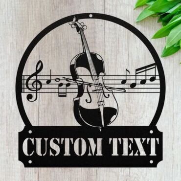 Personalized Cello Metal Wall Art, Custom Cellist Sign Room Decor