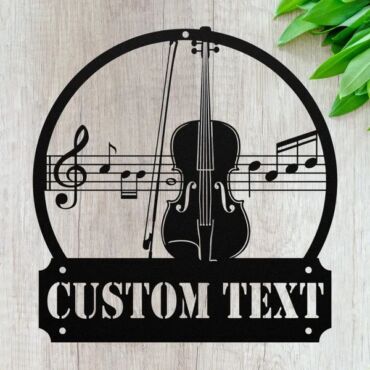 Personalized Violin Metal Wall Art, Custom Violinist Sign Decor