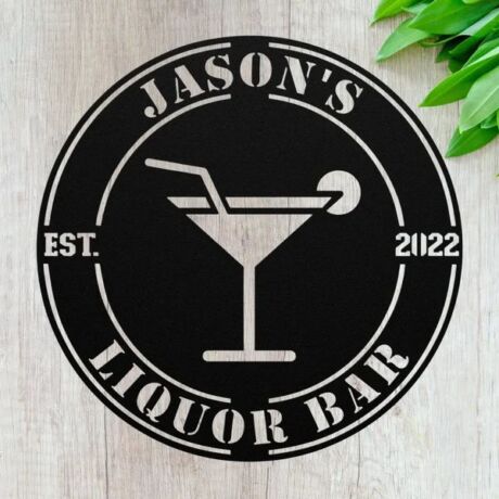 Custom Open Bar Metal Sign for Home, Liquor And Cocktail Signs