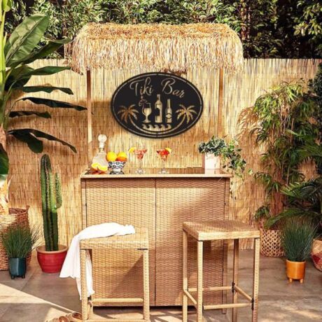 Tiki Bar Metal Wall Decor